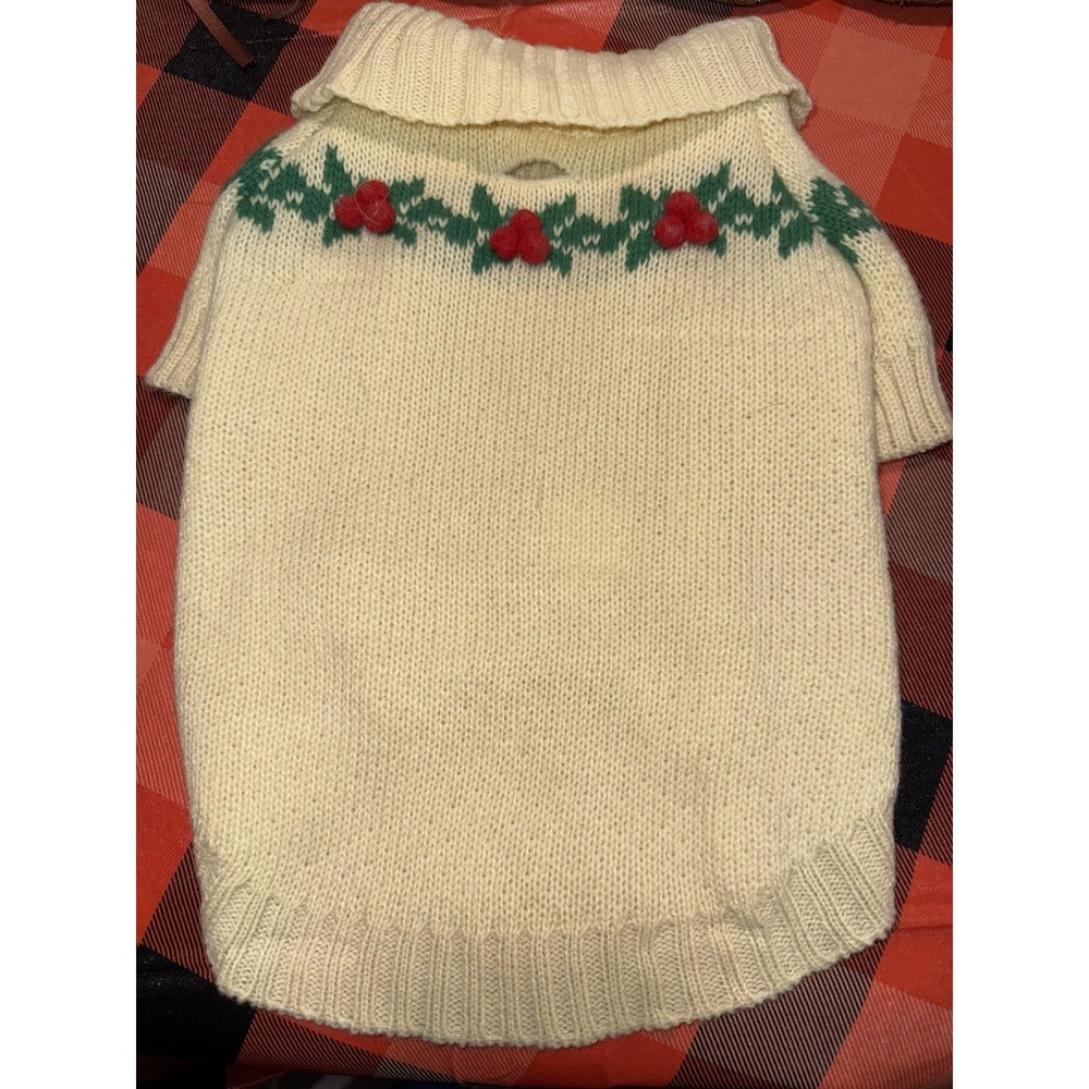 Heart To Tail Holiday Pet Sweater Size S Holly And‎ Berries
